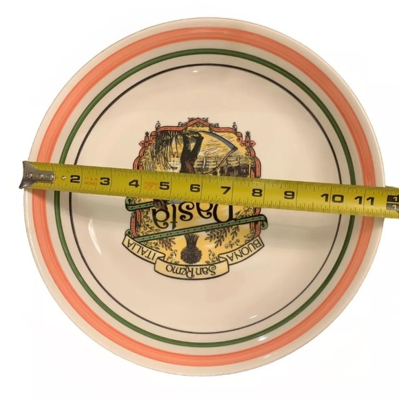 Vintage Large Buona San Remo Italia Pasta Serving Bowl Plate Dish Italy 11.75” - Picture 5 of 5